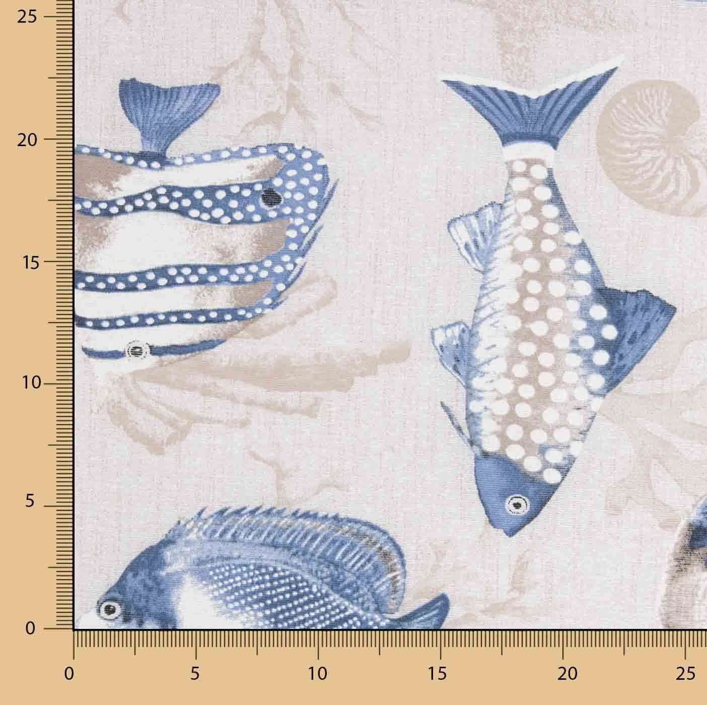 Toile imprimée de poissons marins - Ribes y Casals