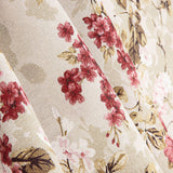 Toile de coton imprimée de fleurs romantiques roses et grenat - Ribes y Casals