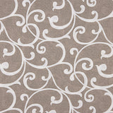 Toile de coton imprimée de branches décoratives beiges et blanches - Ribes y Casals