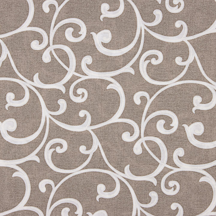 Toile de coton imprimée de branches décoratives beiges et blanches - Ribes y Casals