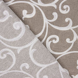 Toile de coton imprimée de branches décoratives beiges et blanches - Ribes y Casals