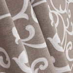 Toile de coton imprimée de branches décoratives beiges et blanches - Ribes y Casals