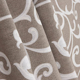 Toile de coton imprimée de branches décoratives beiges et blanches - Ribes y Casals