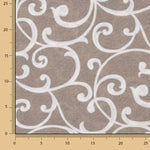 Toile de coton imprimée de branches décoratives beiges et blanches - Ribes y Casals