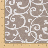 Toile de coton imprimée de branches décoratives beiges et blanches - Ribes y Casals