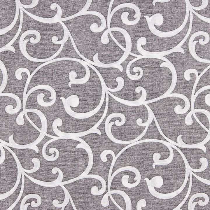Toile de coton imprimée de branches décoratives grises et blanches - Ribes y Casals