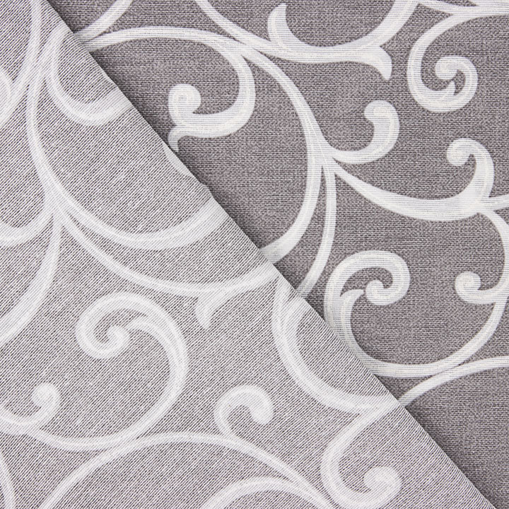 Toile de coton imprimée de branches décoratives grises et blanches - Ribes y Casals