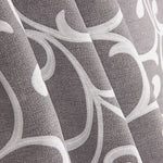 Toile de coton imprimée de branches décoratives grises et blanches - Ribes y Casals