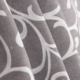 Toile de coton imprimée de branches décoratives grises et blanches - Ribes y Casals