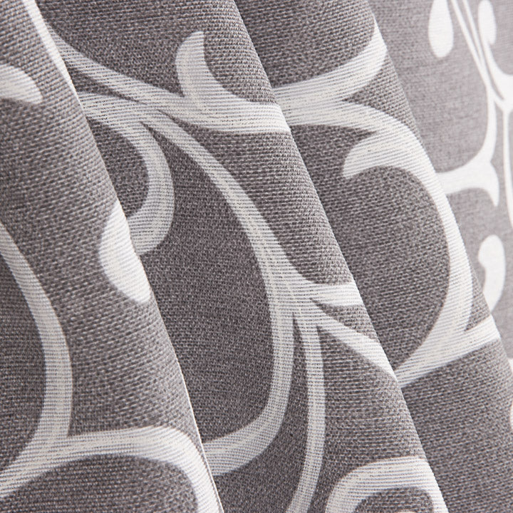 Toile de coton imprimée de branches décoratives grises et blanches - Ribes y Casals