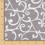 Toile de coton imprimée de branches décoratives grises et blanches - Ribes y Casals