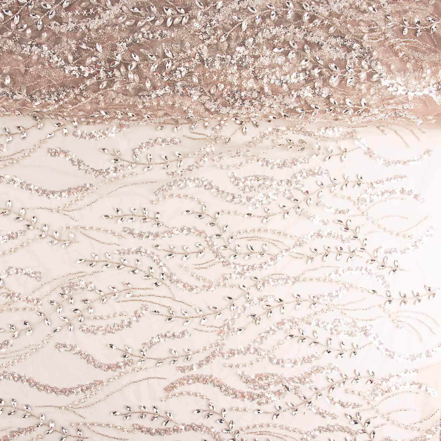 Strass tulle Nude Strass argenté - Ribes y Casals
