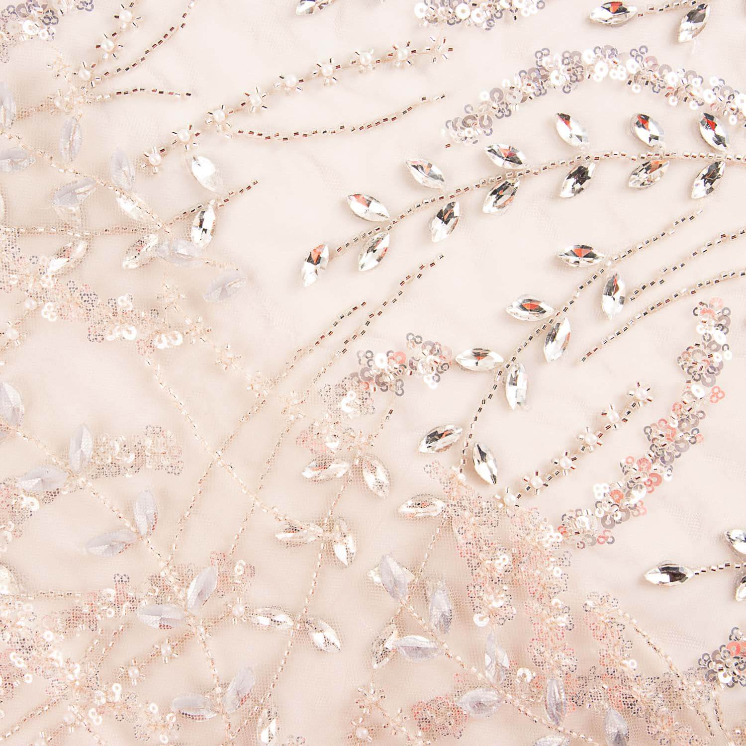 Strass tulle Nude Strass argenté - Ribes y Casals