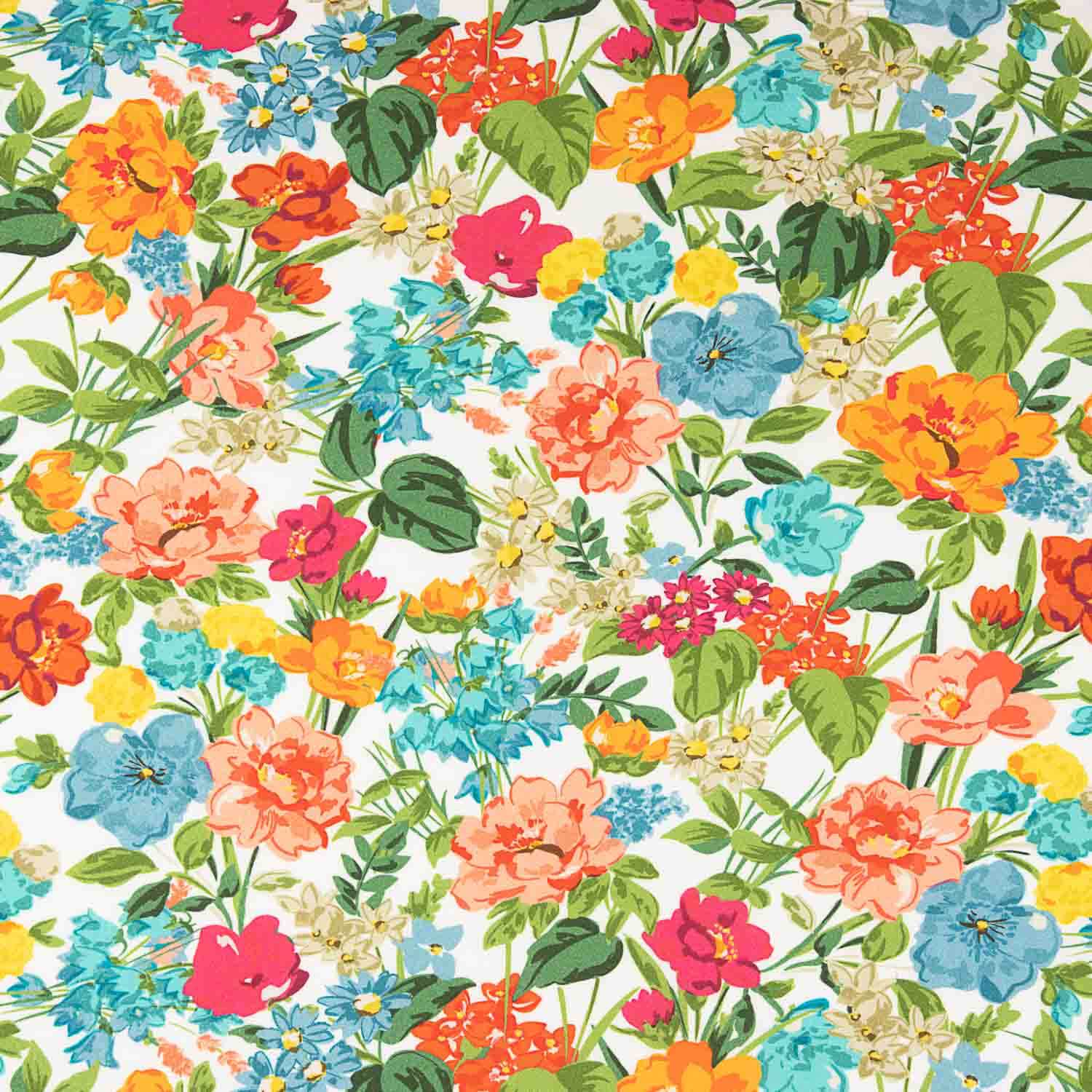 Viscose imprimée fleurs printanières lumineuses - Ribes y Casals