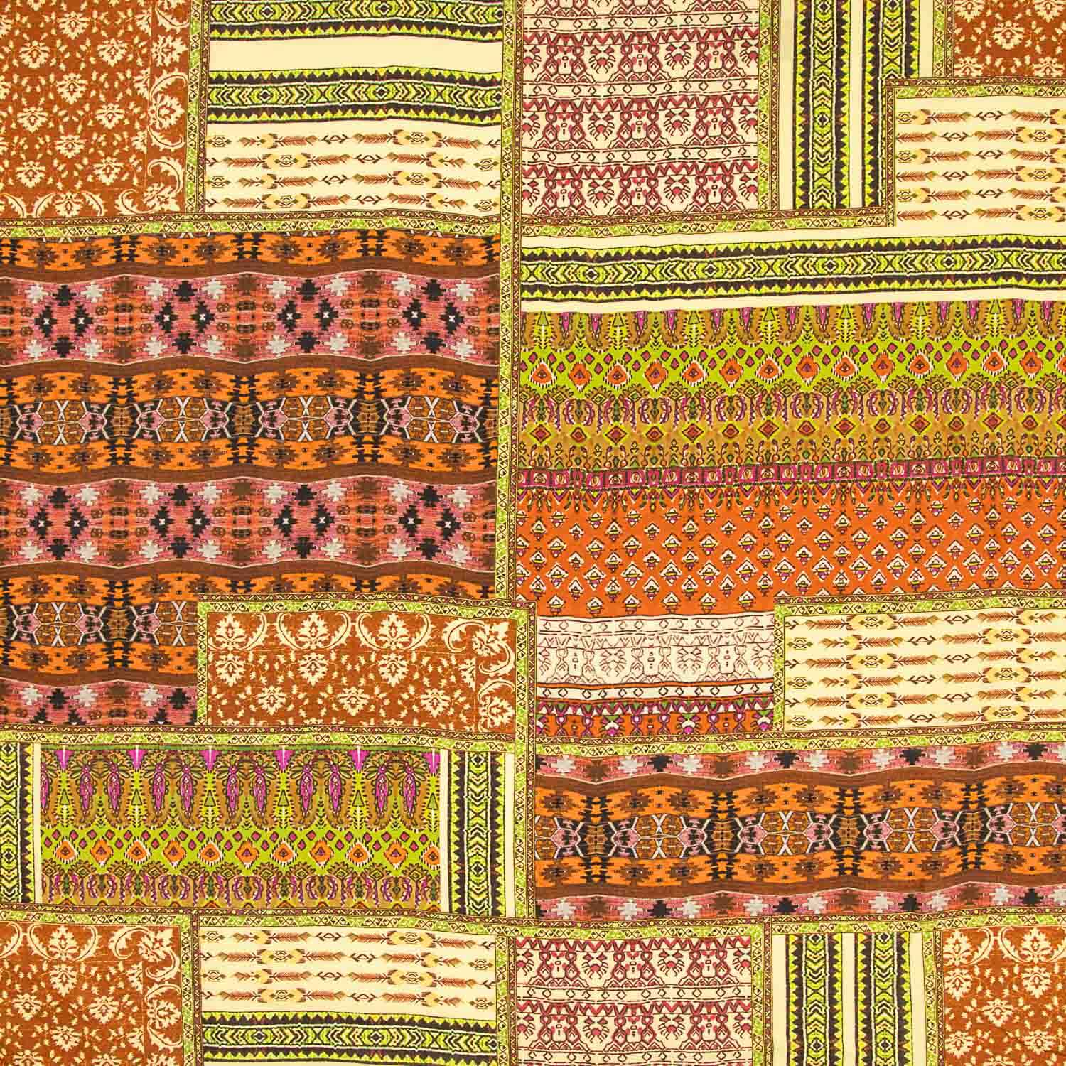 Viscose imprimée ethnique patchwork nomade - Ribes y Casals