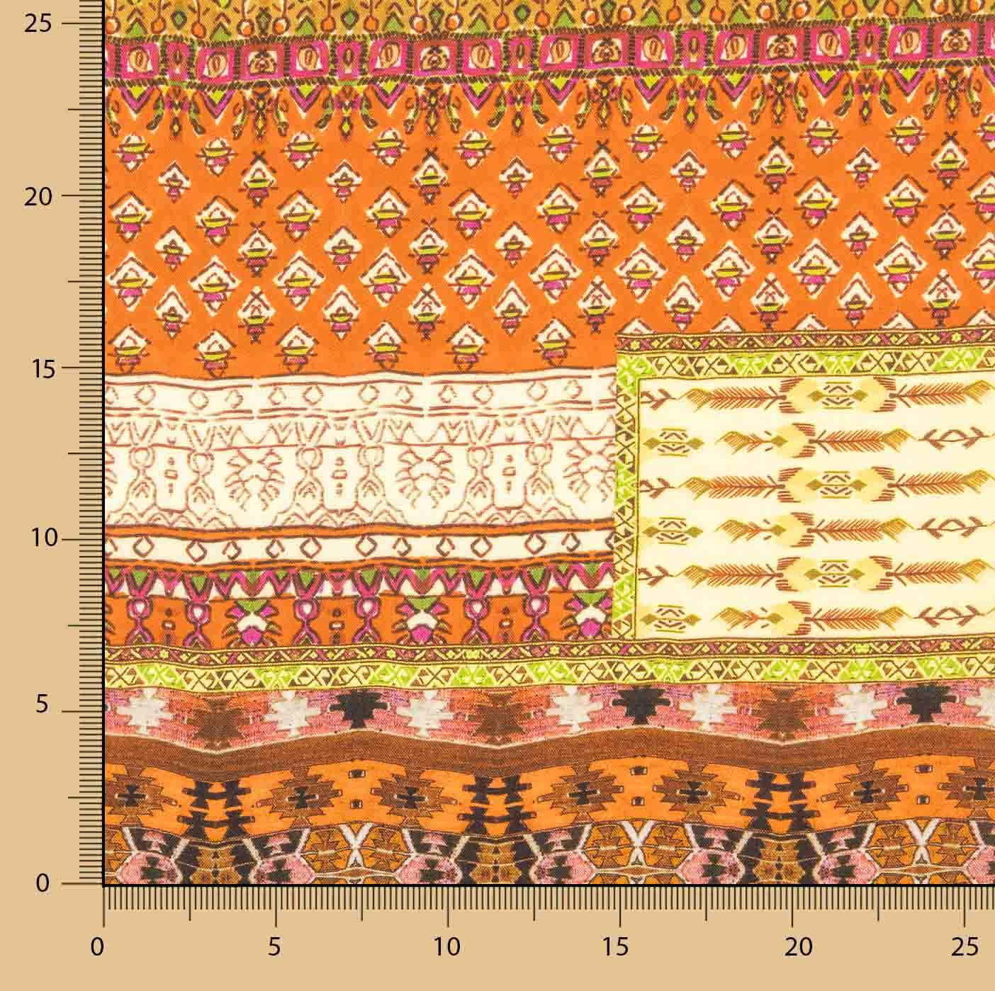 Viscose imprimée ethnique patchwork nomade - Ribes y Casals