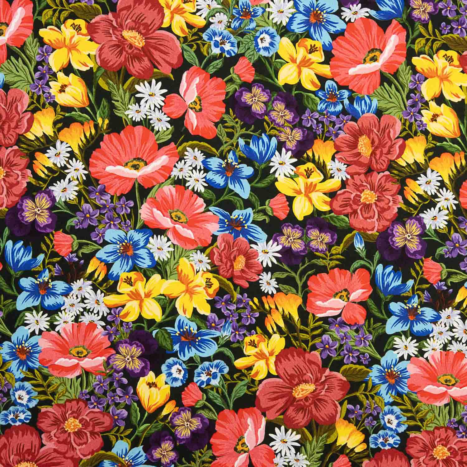 Viscose imprimée de fleurs sauvages aux couleurs vives - Ribes y Casals