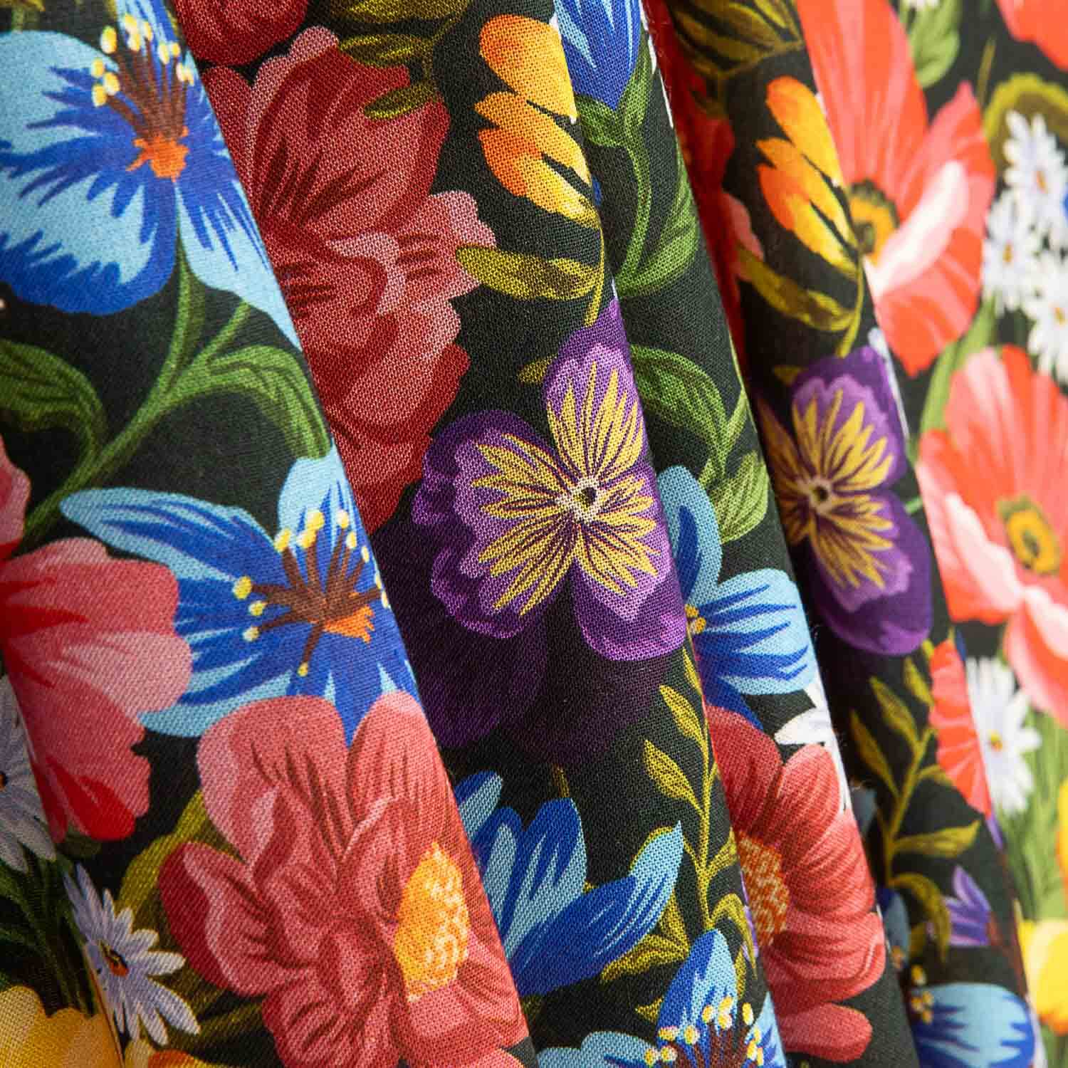 Viscose imprimée de fleurs sauvages aux couleurs vives - Ribes y Casals