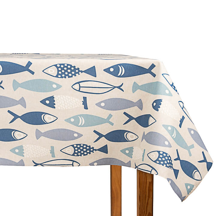 Nappe en plastique imprimée de poissons et de motifs marins - Ribes y Casals