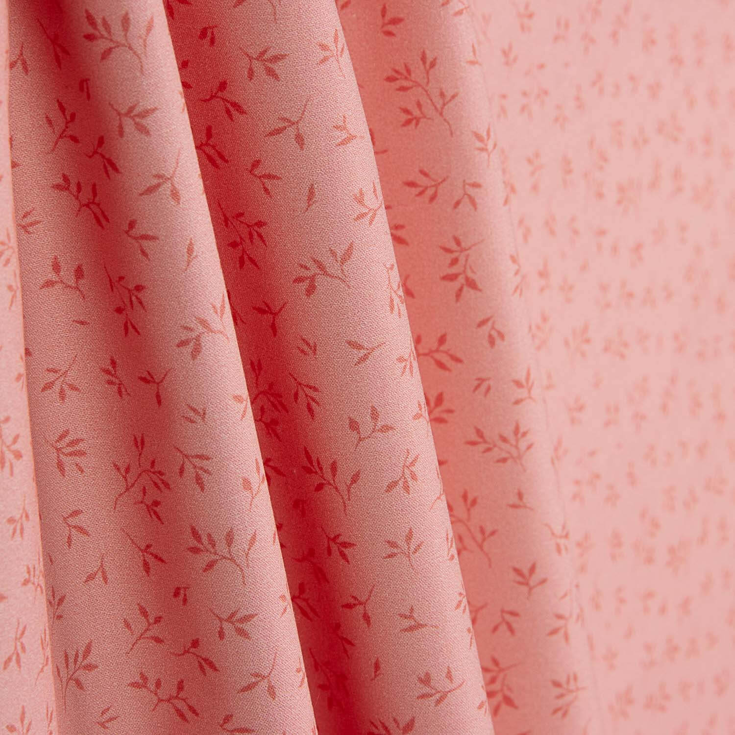Percal imprimé Feuilles Fraise - Ribes y Casals