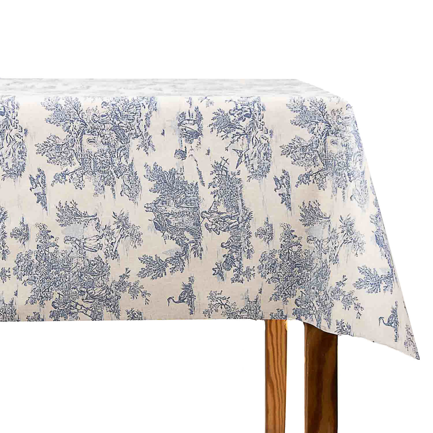 Coton Enduit Toile de Jouy Bleu et Blanc - Ribes y Casals