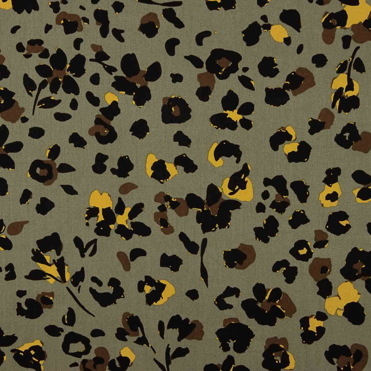 Viscose imprimée jungle chic olive - Ribes y Casals