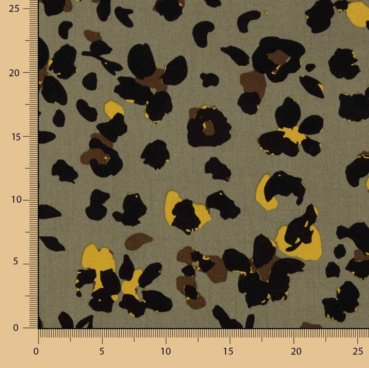 Viscose imprimée jungle chic olive - Ribes y Casals