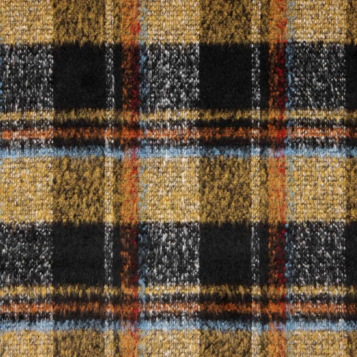Tissu pour manteau à carreaux chiné marron - Ribes y Casals