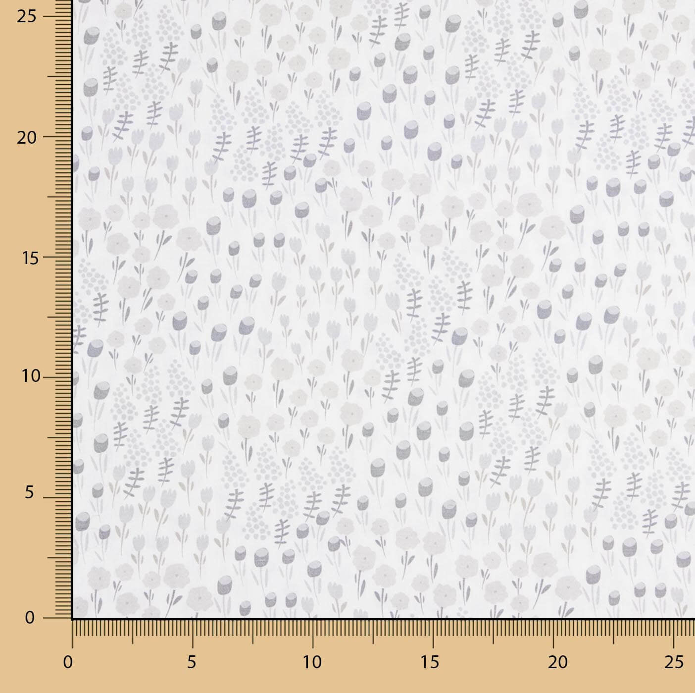 Percal imprimé Prairie Gris - Ribes y Casals