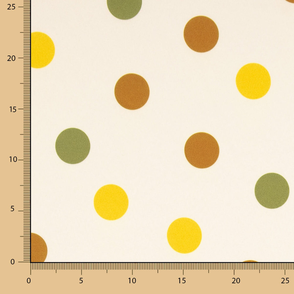 Glossy Fama Stretch Polka Dots Olive - Ribes y Casals