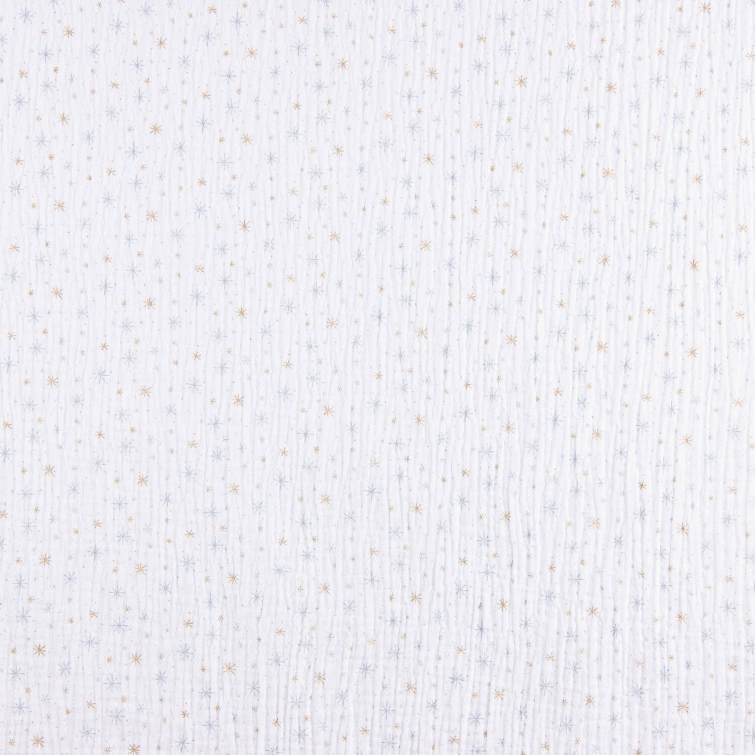 Mousseline de coton étoiles bleu et moutarde - Ribes y Casals