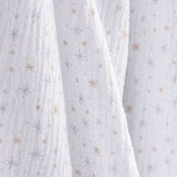 Mousseline de coton étoiles bleu et moutarde - Ribes y Casals