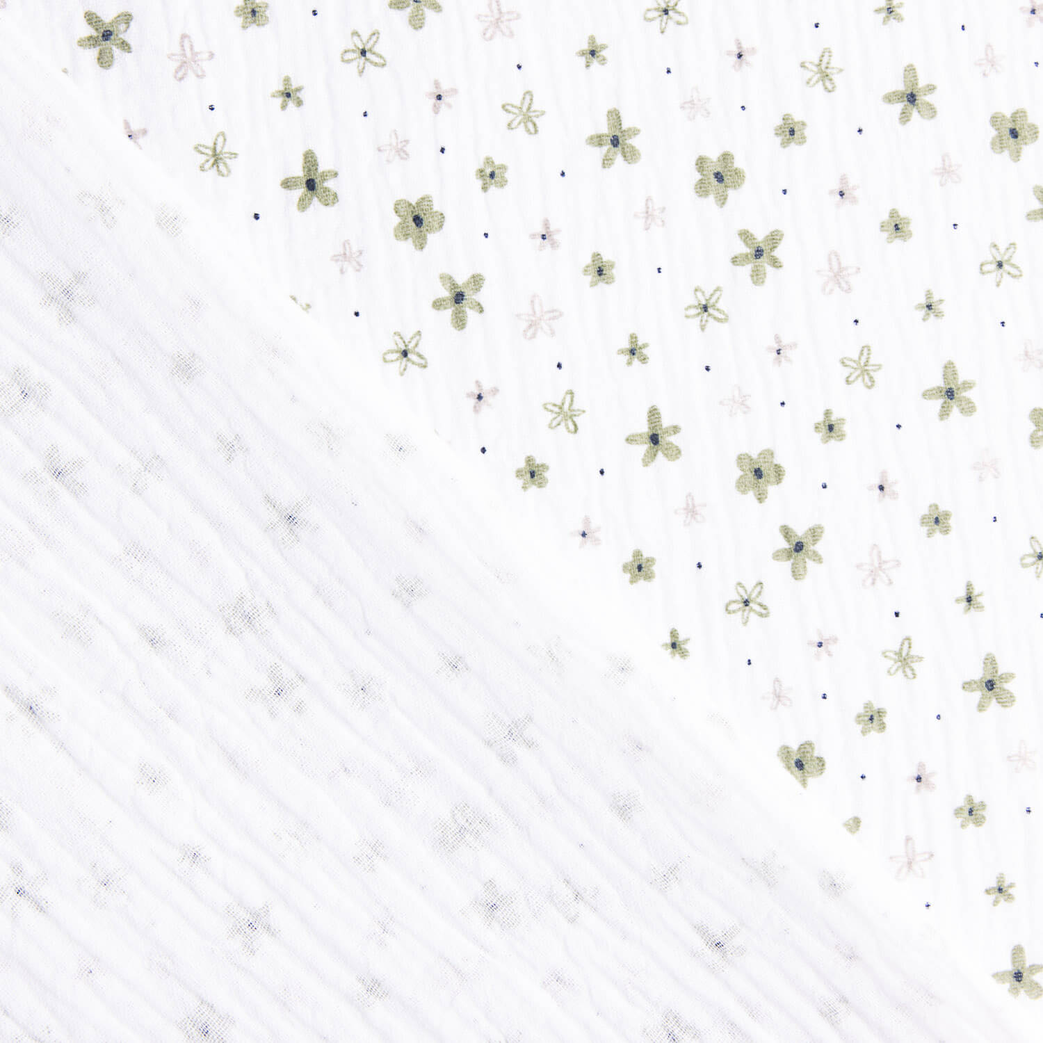 Mousseline de coton Marguerites Kaki - Ribes y Casals