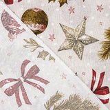 Toile de coton imprimée « Noël » avec boules et nœuds - Ribes y Casals