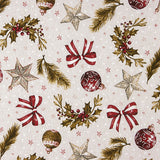 Toile de coton imprimée « Noël » avec boules et nœuds - Ribes y Casals