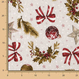 Toile de coton imprimée « Noël » avec boules et nœuds - Ribes y Casals