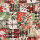 Toile de coton imprimée Noël, motif patchwork écossais - Ribes y Casals