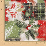 Toile de coton imprimée Noël, motif patchwork écossais - Ribes y Casals