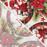 Toile de coton imprimée de Noël avec médaillons du Père Noël - Ribes y Casals