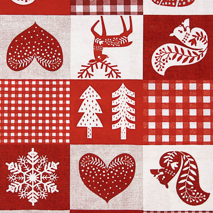 Toile de coton imprimée Noël, style patchwork nordique - Ribes y Casals