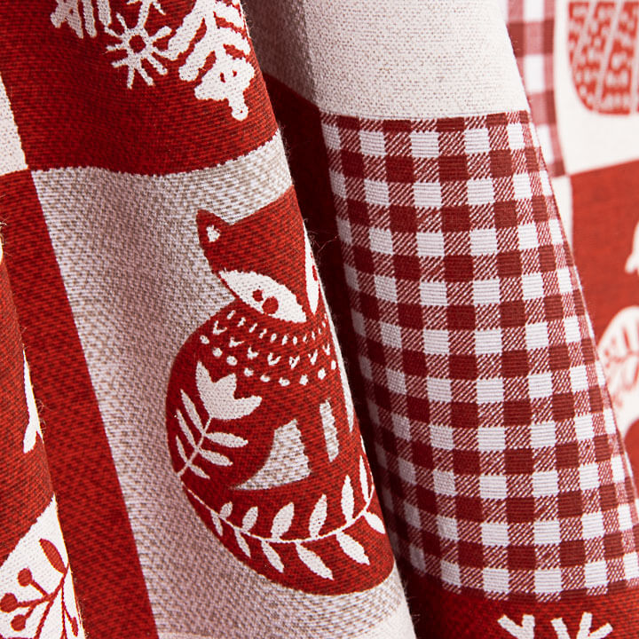 Toile de coton imprimée Noël, style patchwork nordique - Ribes y Casals
