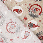 Toile de coton imprimée « Noël et gnomes » - Ribes y Casals