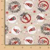 Toile de coton imprimée « Noël et gnomes » - Ribes y Casals