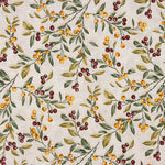 Toile de coton imprimée « Noël » : branches et baies - Ribes y Casals