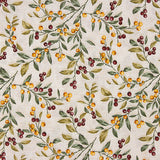 Toile de coton imprimée « Noël » : branches et baies - Ribes y Casals