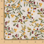 Toile de coton imprimée « Noël » : branches et baies - Ribes y Casals