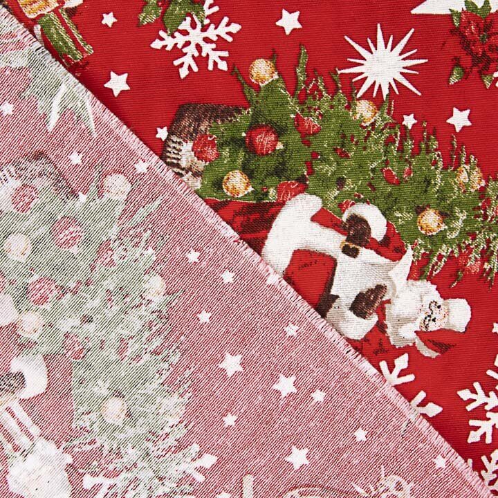 Toile de coton imprimée Noël : Père Noël et sapin - Ribes y Casals