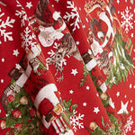 Toile de coton imprimée Noël : Père Noël et sapin - Ribes y Casals