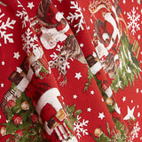 Toile de coton imprimée Noël : Père Noël et sapin - Ribes y Casals