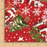 Toile de coton imprimée Noël : Père Noël et sapin - Ribes y Casals